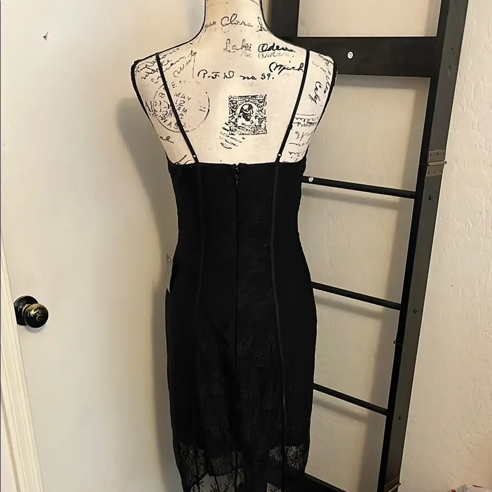 Bebe Bustier Lace Midi Elegant Black Dress Brand New Party Event Gala